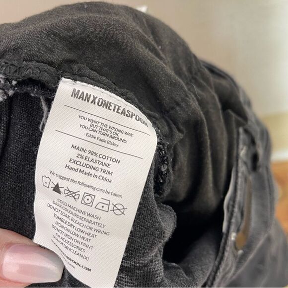 Max X One Teaspoon Mr Blues Black Oak Distressed Skinny Jeans 31 - Picture 5 of 6